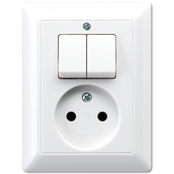 Jung As500 Inbouw Basiselement Combi Wcd Serie As5545Euww Echt Wit Op 1 Steen