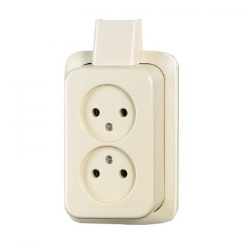 ABB Busch-Jaeger Opbouw Wcd 2-Voudig Zonder Ra Crème Steek 20-02Ap Apj 2144-0-0278