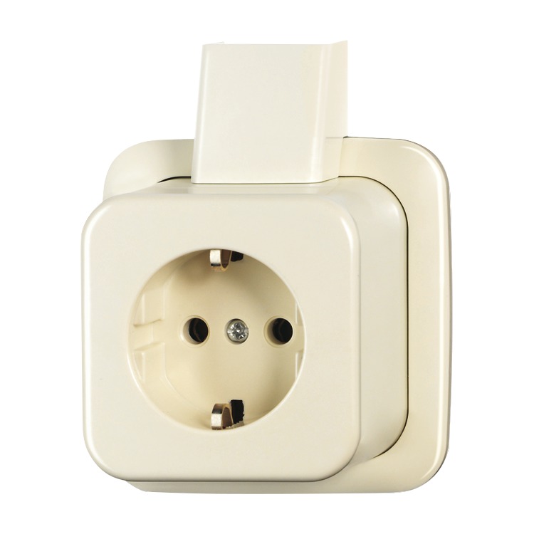 Busch-Jaeger Presa Singola Schuko 2300EAP-09-503: Bianca, 16A 250V, Montaggio A Parete, Morsetti A Vite
