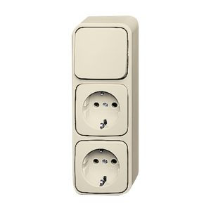 ABB Busch-Jaeger Opbouw Combi Wcd 2-Voudig Ra Wissel Crème 2601 6 2300 2Ea 1686-0-0014