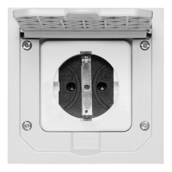 ABL Vloercontactdoos Montagedeksel Klapdeksel Mat Staal 112Mm Ip41