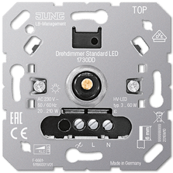 Jung Dimmer Inb Led 3 - 210 VA Wissel Fase Standaard R.L.C 1730DD