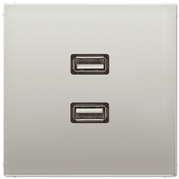 Jung LS990 Afdekking 2xUSB MAES1153 Edelstaal