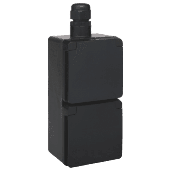 Niko New Hydro Wandcontactdoos Opbouw 2V Vert  Zwart 761-37842