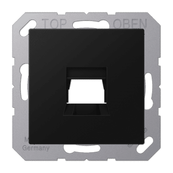 Jung LS990 Afdek Centraalpl 1Xrj45 Utp 8P8C A1569-1WESWM Grafiet Zwart