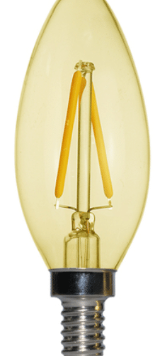 HP-Led Filament Kaarslamp 2-0W E14 2200K 160Lm Gold Dim HP-C35-2W HP-C35-2W