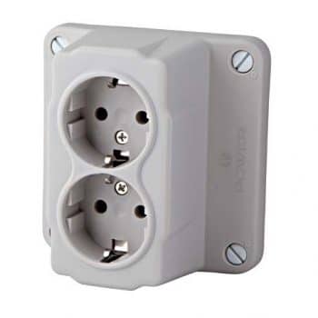 Abl Kabeldoos Deksel Incl. 2-V Ra. Contactdoos Bedraad Grijs 2094.060