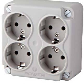 Abl Kabeldoos Deksel Incl. 4-V Ra. Contactdoos Bedraad Grijs 2092.060