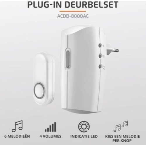 Klikaan Klikuit Set ACDB-8000AC Draadloze Deurbel En Beldrukker