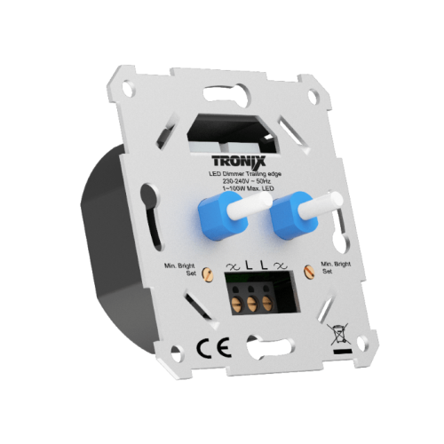 TRO- Inb Dimmer LED 2X 2-100W Duodimmer incl Knop Fase Afsnij 215-135