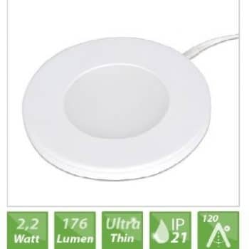 Puck Meubelspot Ledspot 12V 50lm-Pw 7mm in- opbouw 2700K 2.2W Geschuurd Chroom