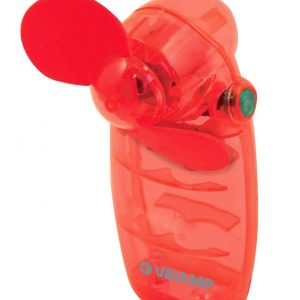 Velamp Hand ventilator 2xAA bat bladen van zacht rubber rood 12st. dis - Afbeelding 3