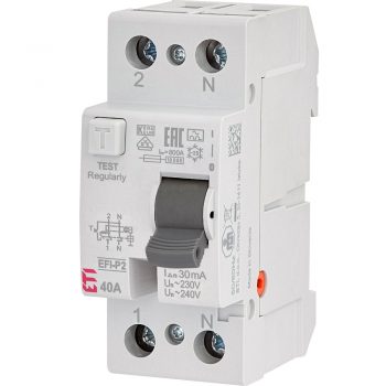 Eti Aardlek Schakelaar 40Amp 30Ma 2-Polig Met Testknop 432000013