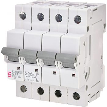 Eti Etimat10 Installatie Automaat 25A C-Kar 3-Fase+N 4-P 230 400V 002136718