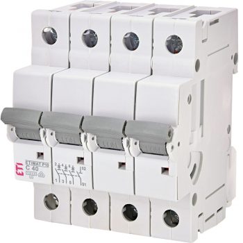 Eti Etimat10 Installatie Automaat 40A C-Kar 3-Fase+Nul 4Modules Breed Din 400V