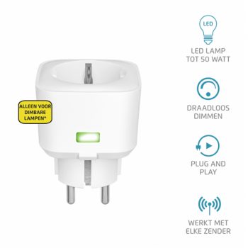 Klikaan Klikuit Ontvanger ACC-250-LD Stekkerdoos Dimmer Multi Led 50w gloei max 250W