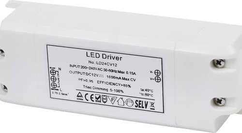 Tradim Triac dimbare driver 12V 24VA LD24CV12 42x120x27mm