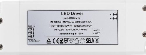Tradim Triac dimbare driver 12V 48VA LD48CV12 53x155x30mm
