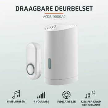 Klikaan Klikuit Set Acdb-9000Ac Draadloze Deurbel En Beldrukker