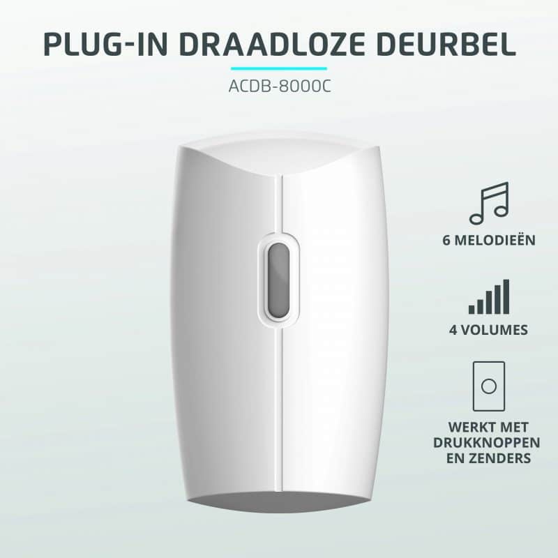 Voorkeur In de naam Glans Klikaan Klikuit Zender Deurbel ACDB-8000C Draadloze plug in los