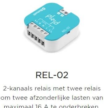 Plejd REL-02 Schakelaar Relais 2 Kan. Led 2-Polig 16Amp Mesh Blueth