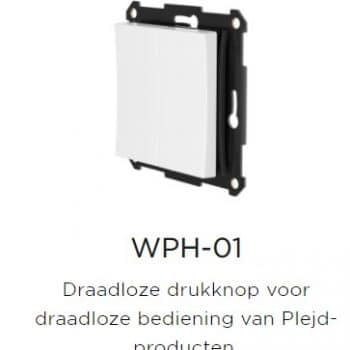 Plejd WPH-01-55W Wandschakelaar Plak 1-V en 2-V Draadloos 55x55mm EW