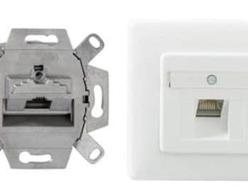 Utp Wcd Inbouw Isdn 1-Voudig 8P8C Rj45 Cat6 Inclusief Afdekplaat Echt Wit