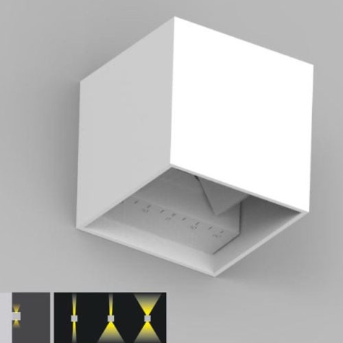 Tro- Uni Wandarmatuur Wall Cube 10*10*10cm Wit 2700K 6W 149-145 Faseaf