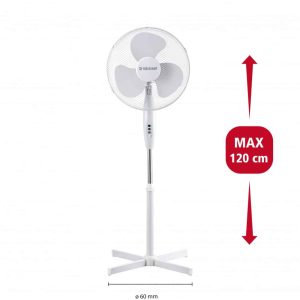 Staande Ventilator Wit 40CM 3 Standen hoogte 103cm -129cm Velamp - Afbeelding 4