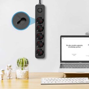 Aigostar Tafelcontactdoos Design Tcd 5-V 1.50M Ra. en Schakelaar Zwart - Afbeelding 2