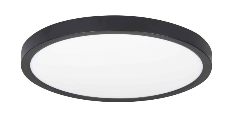 Highlight Plafondlamp Rond Slimline Zwart 30Cm 24W 2700K + Pir