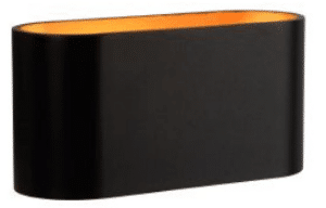 Lucide - Wandlamp - XERA - 16 cm Ovaal - 1xG9 - Zwart/Goud