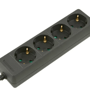 Greenline Tafelcontactdoos Tcd 4-V 5.0Mtr Ra. Snoer 45Gr Zwart 3x1.50