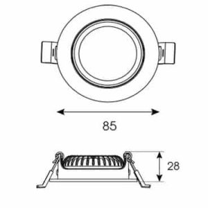 Ansell Led InbouwSpot Rond Wit 6W Dim 600Lm DTW 95Gr 85mm (75mm gatmaat) - Afbeelding 2