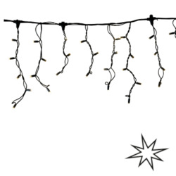 Tro- Kerst 007-029 Ps230 Icicle Light 2x0.4M Zwart 2400K Ww+ Flash