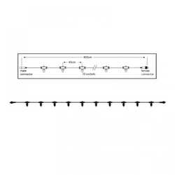 Tro- 018-036 Kerst PS36 Zwart Main Cable 4m 10 Sockets