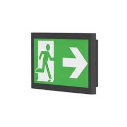 Tro- 600-020 Noodverlichting Led Exit Sign Wall Mount Zwart AT Incl.