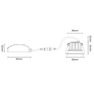 Interlight LED Camicro Downlight Zwart Vast dimbaar 4W 45gr 2700K 230L IP44 - Afbeelding 3