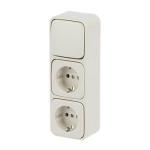 ABB Busch-Jaeger Opbouw Combi Wcd 2-Voudig Ra Wissel Crème 2601 6 2300 2Ea 1686-0-0014 - Afbeelding 3