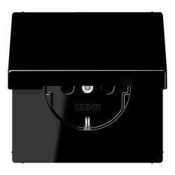 Jung Ls990 Basis Inb. Wcd 1-V Ra. Met Klep Ls1520Nkiklsw Zwart Glans