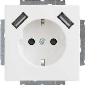 Busch-J Future Linear WCD Ra. 1-Voudig + USB 20-EUCBUSB-84 Studio Wit