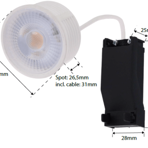 Tro- 175-550 Ledspot Module 51Mm 26mm 5W. Wit 400L 2700K Dim