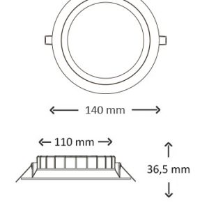Inter- Led Downlight Easyfit 11W 4000K 1000L 130(110)x36.5 Ex Driver D - Afbeelding 3