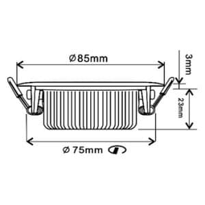 Yela-Thin Inbouwspot LED Vierkant Zwart 5W 550L Dim To Warm 50Gr 85(75)x23m - Afbeelding 5