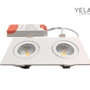 Yela- Led Inb. Spot Duo Wit 2x5W 2700K 475L 60Gr 165(150)x80x26 Ip54