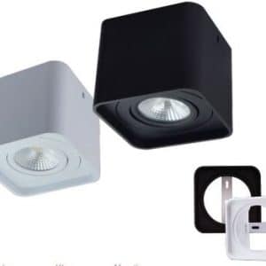 Yela- Thin Inb. Spot Opbouwrand Vierkant Wit 100X100X85 - Afbeelding 3