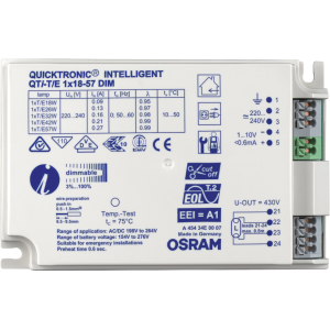 Osram Evsa Quicktronic Intelligent QTi-T/E 1x18-57W 220-240 Multi Dim 122x78x24mm