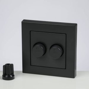 Ionled Inb. Leddimmer Uni Duo Dimmerknop Antraciet Duo Faceplate