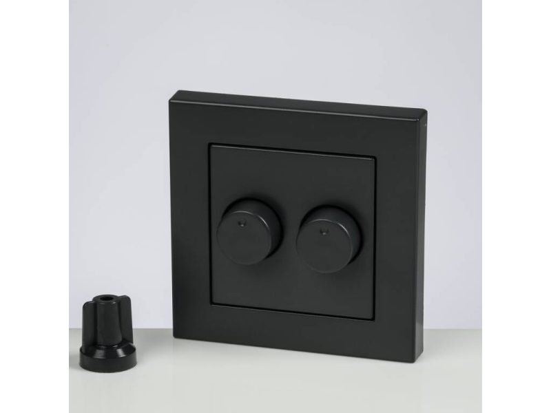 Ionled Inb. Leddimmer Uni Duo Dimmerknop Antraciet Duo Faceplate