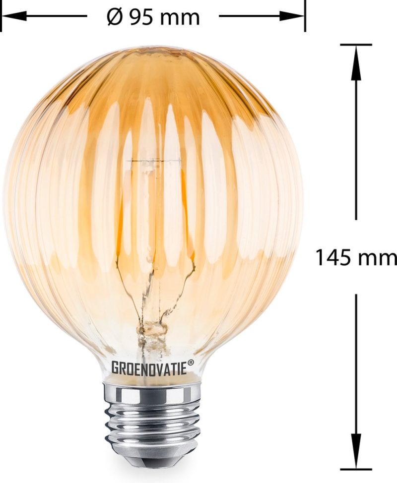 HP-Led Globelamp Filament 4W- 25W Goud Dimbaar
